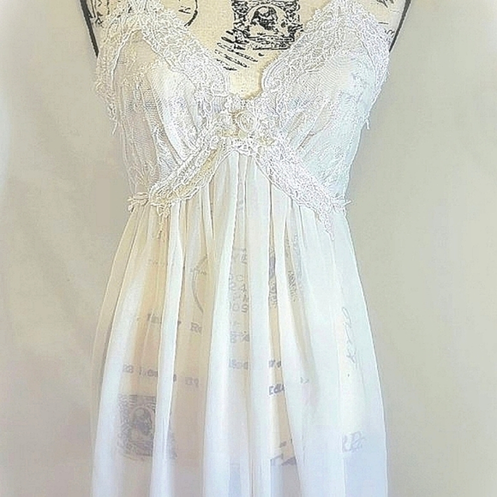 Wisteria Diane Samandi Sheer Babydoll Bridal Lingerie Medium Rare Find